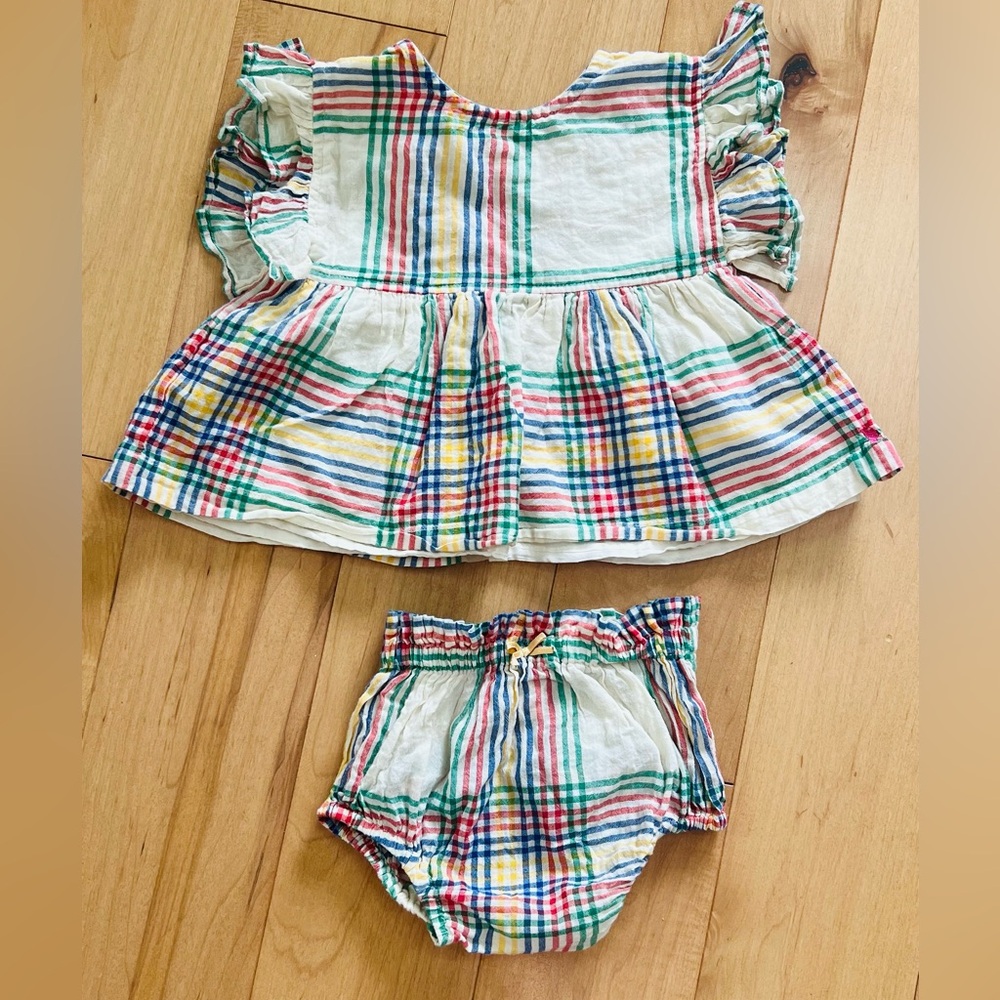 Pink Chicken Plaid Dress w/ Bloomers